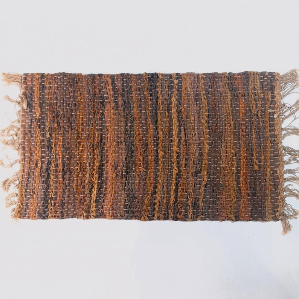 Tucson Recycled Oversized Handmade Brown Leather Placemats, Set of 5